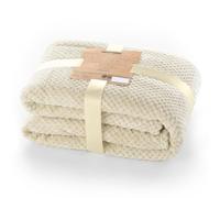 DecoKing Henry Manta de Microfibra Doble 220x240 Extra Suave y Blanda Muy Cómoda Mante de Cama Caliente y Ligera Beige