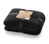 DecoKing Henry Manta de Microfibra Doble 220x240 Extra Suave y Blanda Muy Cómoda Caliente y Ligera Negro
