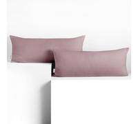 DecoKing Juego de 2 Fundas de Almohada 40 x 120 * 2 Jersey 100% algodón Peinado Cremallera Brezo Amber