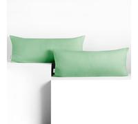 DecoKing 2 Fundas de Almohada de 40 x 120 cm, Jersey 100% Algodón Peinado, Cremallera, Color ámbar