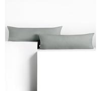 DecoKing 2 Fundas de cojín de 40 x 145 cm, Jersey 100% Algodón Peinado, Cremallera, Acero, ámbar