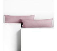 DecoKing 2 Fundas de Almohada de 40 x 145 cm, Jersey de Jersey 100% Algodón Peinado, con Cremallera, Color ámbar
