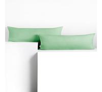 DecoKing Juego de 2 Fundas de Almohada 40 x 145 * 2 Jersey 100% algodón Peinado Cremallera Menta Amber