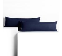 DecoKing Juego de 2 Fundas de Almohada 40 x 200 * 2 Jersey 100% algodón Peinado Cremallera Azul Oscuro Amber