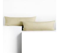DecoKing 2 Fundas de Almohada de 40 x 200 cm, algodón, con Cremallera, Color Beige y ámbar
