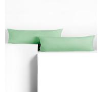 DecoKing 2 Fundas de Almohada de 40 x 200 cm, Jersey 100% Algodón Peinado, Cremallera Menta, ámbar