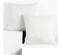 DecoKing Juego de 2 Fundas de Almohada 40 x 40 * 2 Jersey 100% algodón Peinado Cremallera Blanco Amber