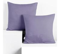 DecoKing 2 Fundas de cojín de 40 x 40 cm de Jersey 100% Algodón Peinado con Cremallera Lavanda ámbar