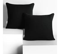 DecoKing Juego de 2 Fundas de Almohada 40 x 40 * 2 Jersey 100% algodón Peinado Cremallera Negro Amber