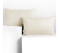 DecoKing Juego de 2 Fundas de Almohada 50 x 60 * 2 Jersey 100% algodón Peinado Cremallera Ecru Amber