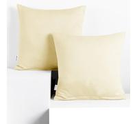 DecoKing - Juego de 2 Fundas de Almohada (80 x 80 cm, 100% algodón, con Cierre de Cremallera, Color Marfil y ámbar