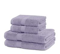 DecoKing Juego de 4 Toallas de Mano de 525 g/m² de 50 x 100 cm y 2 Toallas de baño de 70 x 140 cm, Color Morado Absorbente