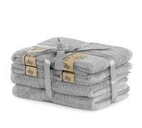 DecoKing Juego de 6 piezas Acero Algodón 4 toallas 50 x 100 cm y 2 toallas de baño 70 x 140 cm toallas de ducha bambú viscosa absorbentes antibacterianas Bamboo Bamby Plateado gris Acero Plateado Gris