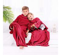 DecoKing Kiddo - Manta Infantil con Mangas (90 x 105 cm), Color Rojo