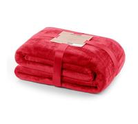 DecoKing Manta Polar de Microfibra 160x210 cm Suave y cálida Monocolor Mic Rojo
