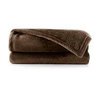 DecoKing Manta Polar de Microfibra 200x220 cm Suave y cálida Monocolor Mic Marrón Chocolate