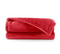 DecoKing Manta Polar de Microfibra 200x220 cm Extra Suave y cálida Monocolor Mic Rojo