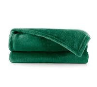 DecoKing Manta Polar de Microfibra 220x240 cm Extra Suave y cálida Monocolor Mic Verde Botella