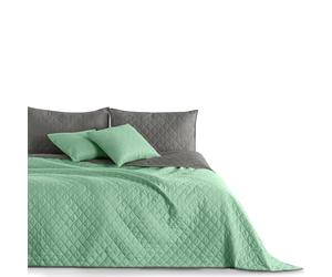 DecoKing Menta Acero Gris Colcha Reversible Doble Pespunte Fácil Mint Steel Axel, Poliéster, 170x210 cm