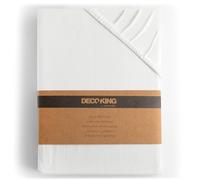 DecoKing Sábana Bajera Ajustable 120x200-140x200 cm 100% Algodón Peinado Jersey Suave Sabana 120x200cm - 140x200cm Blanco Amber