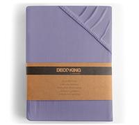 DecoKing Sábana Bajera Ajustable 160x200-180x200 cm 100% Algodón Peinado Jersey Suave Sabana 160x200cm - 180x200cm Lavanda Amber