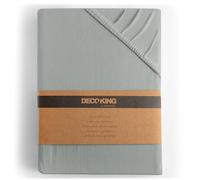 DecoKing Sábana Bajera Ajustable 200x200-200x220 cm 100% Algodón Peinado Jersey Suave Sabana 200x200cm - 200x220cm Acero Amber