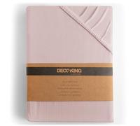 DecoKing Sábana Bajera Ajustable 200x220-220x240 cm 100% Algodón Peinado Jersey Suave Sabana 200x220cm - 220x240cm Lila Amber