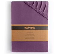 DecoKing Sábana Bajera Ajustable 80x200-90x200 cm 100% Algodón Peinado Jersey Suave Sabana 80x200cm - 90x200cm Ciruela Amber