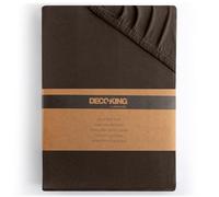 DecoKing Sábana Bajera Ajustable 80x200-90x200 cm 100% Algodón Peinado Jersey Suave Sabana 80x200cm - 90x200cm Chocolate Marrón Amber
