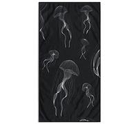 DecoKing Toalla de Playa Grande 90 x 180 cm algodón Rizo Terciopelo Toalla de baño Azul Oscuro Jellyfish