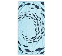 DecoKing Toalla de Playa Grande 90 x 180 cm algodón Rizo Terciopelo Toalla de baño Azul Oscuro Shoal