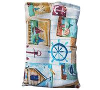 Decolores | Cojín Térmico de Semillas | 15 x 22 cm | Aroma a Romero | Efecto Calor y Frío | Apto para Microondas y Congelador | Funda Lavable | Estampado Marinero