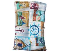 Decolores | Cojín Térmico de Semillas | 15 x 50 cm | Efecto Calor y Frío | Apto para Microondas y Congelador | Funda Lavable | Estampado Marinero