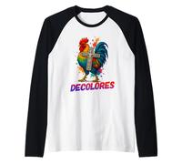 DeColores Cursillo Rainbow Gallo Católico Camiseta Manga Raglan