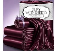 DECOLURE Juego de sábanas de satén de tamaño Individual, 3 Piezas, sábanas de satén sedosas y lujosamente Suaves con Bolsillo Profundo de 15 Pulgadas, similares a Las sábanas de Seda, Doble Costura,