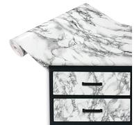 DecoMeister Papel Adhesivo Imitacion Marmol Marmi Blanco Negro Para Pared Puertas Mesa Armario Vinilo Autoadhesivo Para Muebles Encimera Para Forrar Lámina Para Cocina Rollo 67,5 x 100 cm Por Metros