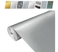 DecoMeister Papel Autoadhesivo Aluminio Cepillado Para Armarios Lámina Adhesiva Efecto Metálico Para Cocina Muebles Vinilo Permanente Para Puertas Paredes Película Para Forrar En Rollo 45 x 100 cm