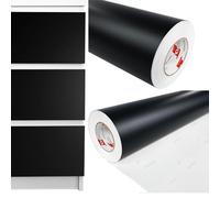 DecoMeister Papel Decorativo Adhesivo Para Muebles Negro Mate Lámina Para Forrar Puerta Armario Vinilo Autoadhesivo Impermeable Para Exterior Mesa Encimera Pegatina Para Cocina Rollo 100x500 cm