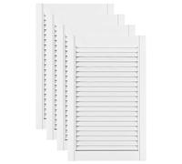 DecoMeister Puerta de Celosia Tipo Persiana Blanca con Marco de Madera Maciza de Pino Frente de Mueble Imprimado con Lamas Listones Abiertos de Dimensiones 444x720 mm Juego de Cuatro Piezas
