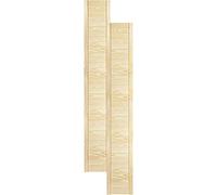 DecoMeister Puerta de Lamas con Tablones de Estructura Cerrada de Madera Maciza de Pino Sin Tratar Para Armarios Estanterías Frente de Mueble de Dimensiones 294x1995 mm Juego de Dos Piezas