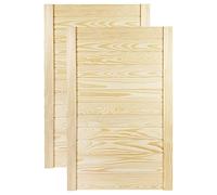 DecoMeister Puerta de Lamas con Tablones de Estructura Cerrada de Madera Maciza de Pino Sin Tratar Para Armarios Estanterías Frente de Mueble de Dimensiones 494x766 mm Juego de Dos Piezas