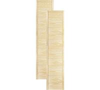 DecoMeister Puerta de Lamas con Tablones de Estructura Cerrada de Madera Maciza de Pino Sin Tratar Para Armarios Estanterías Frente de Mueble de Dimensiones 444x1995 mm Juego de Dos Piezas