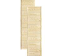 DecoMeister Puerta de Lamas con Tablones de Estructura Cerrada de Madera Maciza de Pino Sin Tratar Para Armarios Estanterías Frente de Mueble de Dimensiones 594x1995 mm Juego de Dos Piezas