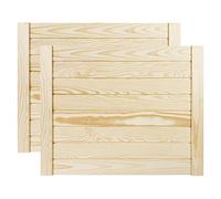 DecoMeister Puerta de Lamas con Tablones de Estructura Cerrada de Madera Maciza de Pino Sin Tratar Para Armarios Estanterías Frente de Mueble de Dimensiones 594x474 mm Juego de Dos Piezas