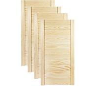 DecoMeister Puerta de Lamas con Tablones de Estructura Cerrada de Madera Maciza de Pino Sin Tratar Para Armarios Estanterías Frente de Mueble de Dimensiones 394x766 mm Juego de Cuatro Piezas