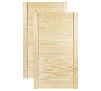 DecoMeister Puerta de Lamas con Tablones de Estructura Cerrada de Madera Maciza de Pino Sin Tratar para Armarios Estanterías Frente de Mueble de Dimensiones 444x766 mm Juego de Dos Piezas