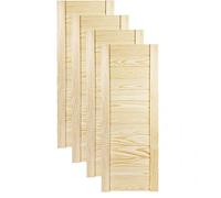 DecoMeister Puerta de Lamas con Tablones de Estructura Cerrada de Madera Maciza de Pino Sin Tratar Para Armarios Estanterías Frente de Mueble de Dimensiones 294x766 mm Juego de Cuatro Piezas