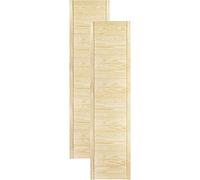 DecoMeister Puerta de Lamas con Tablones de Estructura Cerrada de Madera Maciza de Pino Sin Tratar Para Armarios Estanterías Frente de Mueble de Dimensiones 494x1995 mm Juego de Dos Piezas