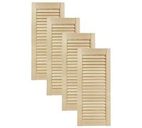 DecoMeister Puertas de Lamas Madera 294x720 mm - Pack de 4 Pino sin tratar | Puerta interior de Armario de láminas con ventilación Abierta, Hoja de Madera Natural para Bricolaje, Grosor 21 mm