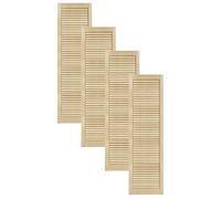 DecoMeister Puertas de Lamas Madera 394x1406 mm - Pack de 4 Pino sin tratar | Puerta interior de Armario de láminas con ventilación Abierta, Hoja de Madera Natural para Bricolaje, Grosor 21 mm
